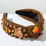 Maple Leaf Headband Manufacturer - Custom Inlaid Rhinestone Alloy