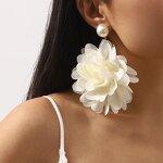 Flower Earrings Supplier - Custom Summer Sweet Fabric Pearl