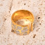 Open Ring Manufacturer - Custom Two Tone Pebble Wide Face