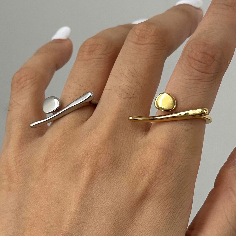 Geometric Open Ring Manufacturer - Custom 18K Gold Plated
