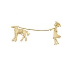Metallic Brooch Manufacturer - Custom Noblewoman Holding Dog