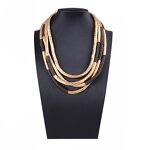 Punk Necklace Supplier - Custom Metal Wood Multi Layer