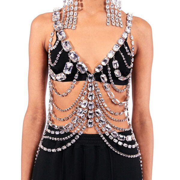 Rhinestone Body Chain Supplier - Custom Multilayer Exaggerated