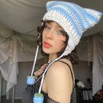 Beanie Hat Manufacturer - OEM/ODM Custom Cat Ear Striped Crochet Knitted Hat