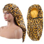 Sleep Cap Manufacturer - OEM/ODM Custom Leopard Print Reversible Silk Bonnet