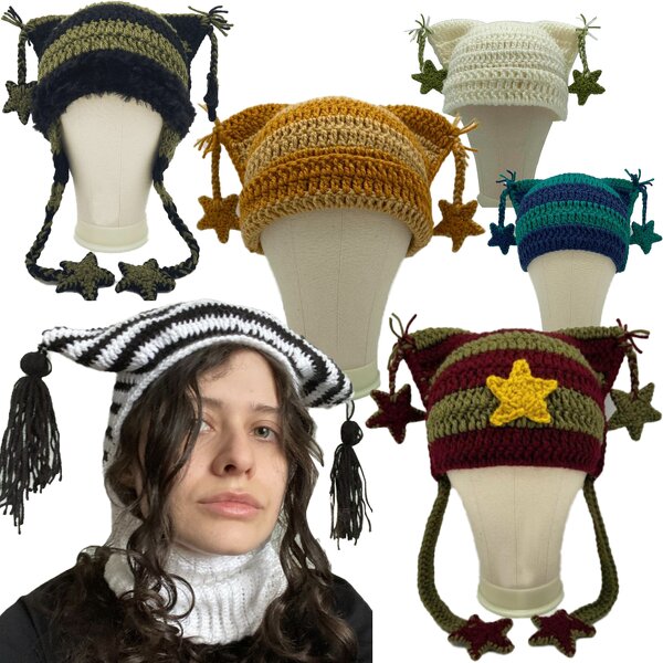 Beanie Hat Manufacturer - OEM/ODM Custom Cat Ear Handmade Crochet Knitted Hat