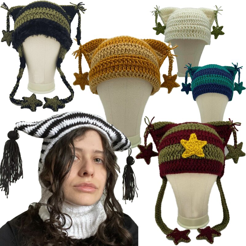 Beanie Hat Manufacturer - OEM/ODM Custom Cat Ear Handmade Crochet Knitted Hat