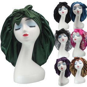 Sleep Cap Manufacturer - OEM/ODM Custom Adjustable Tie Band Silk Satin Bonnet