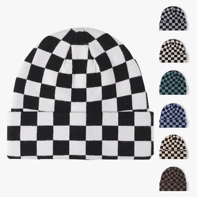 Beanie Hat Manufacturer - OEM/ODM Custom Argyle Plaid Checkered Knitted Hat