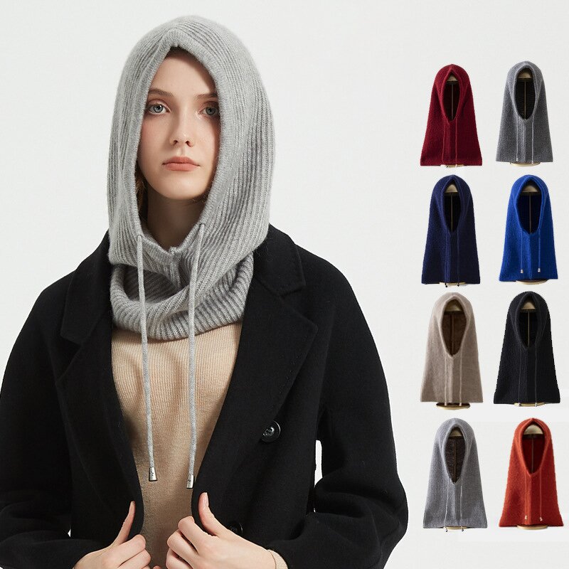 Balaclava Manufacturer - OEM/ODM Custom Alpaca Wool Hoodie Balaclava Knitted Hat