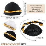 Durag Manufacturer - OEM/ODM Custom Satin Lined Golden Braid Turban Head Wrap