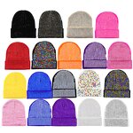 Beanie Hat Manufacturer - OEM/ODM Custom Sparkle Y2K Rhinestones Knitted Hat