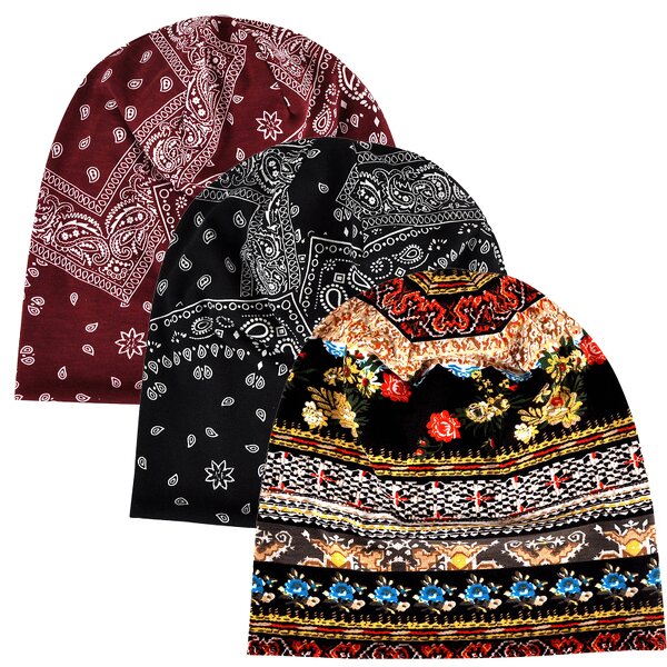 Skull Cap Manufacturer - OEM/ODM Custom Boho Slouchy Bandanna Cotton Beanie