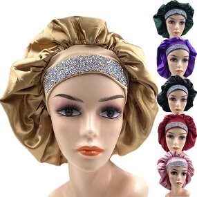 Sleep Cap Manufacturer - OEM/ODM Custom Glitter Bling Diamond Rhinestone Bonnet