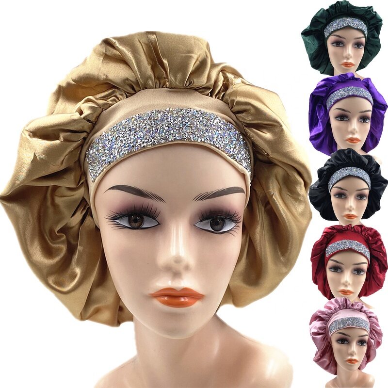 Sleep Cap Manufacturer - OEM/ODM Custom Glitter Bling Diamond Rhinestone Bonnet