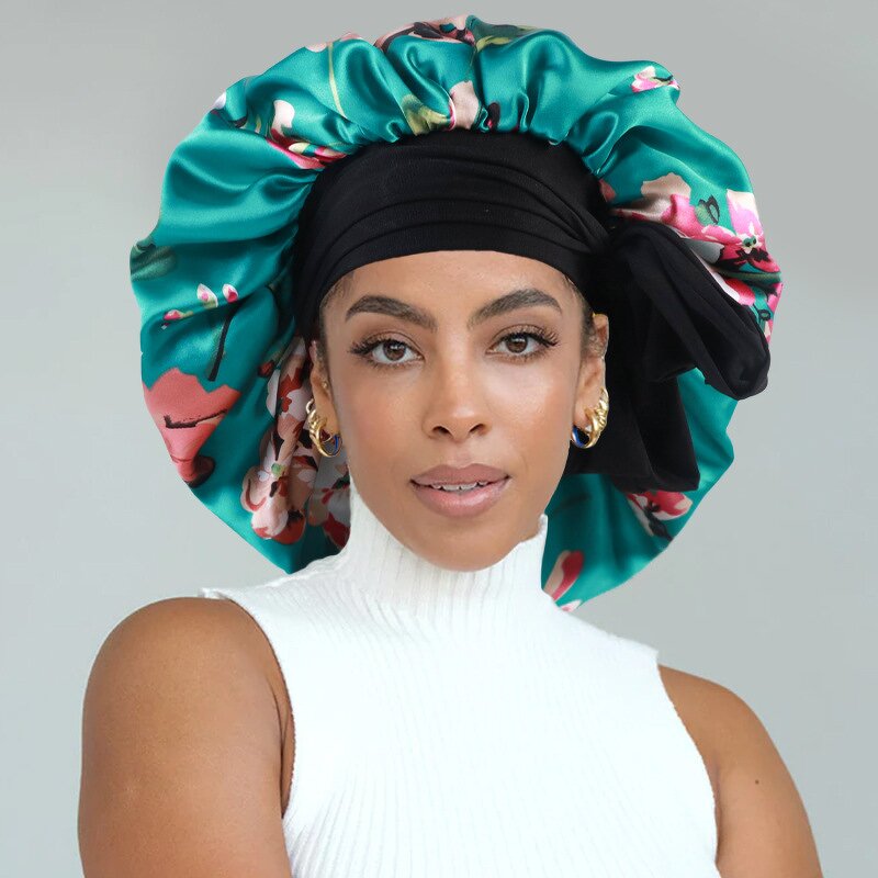 Sleep Cap Manufacturer - OEM/ODM Custom 40cm African Print Silk Satin Bonnet