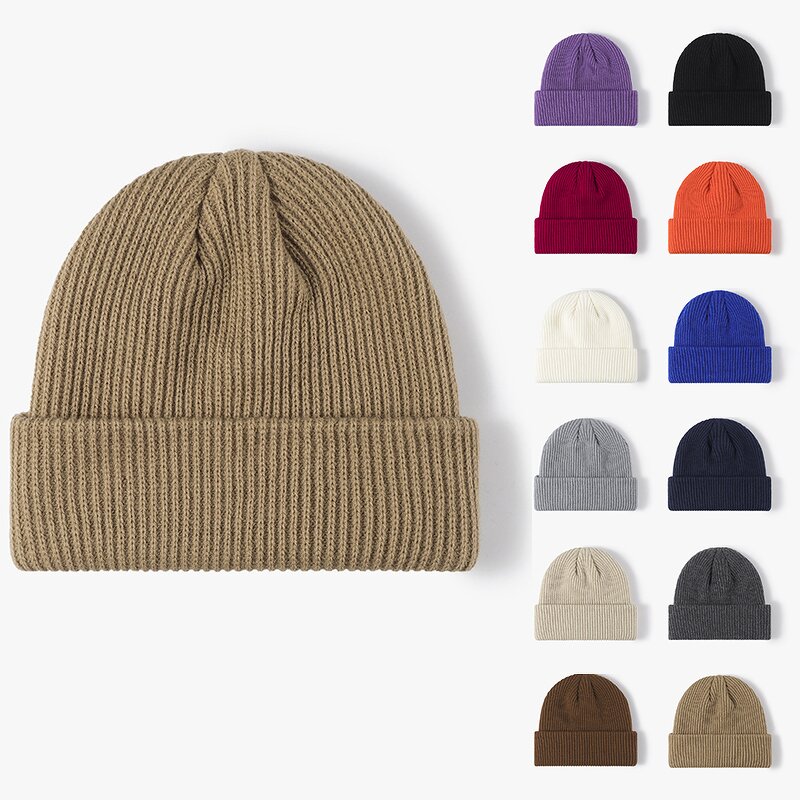 Beanie Hat Manufacturer - OEM/ODM Custom Ribbed Acrylic Cuffed Knitted Hat
