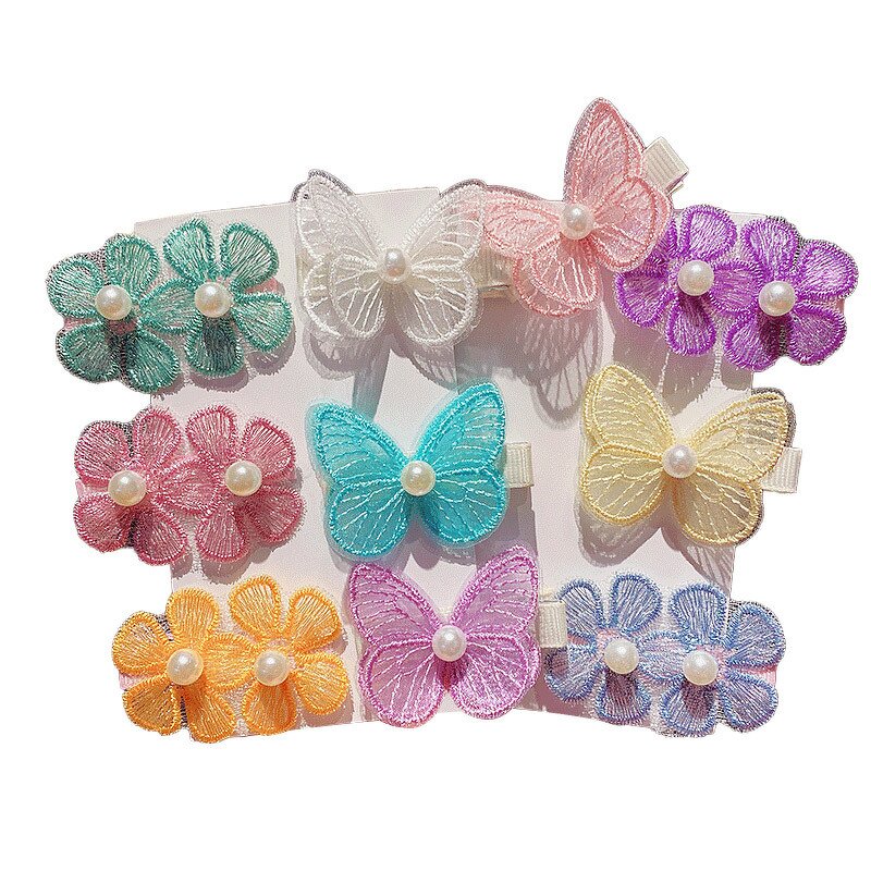 Hairpins Supplier - Custom Embroidery Pearl Gauze butterfly