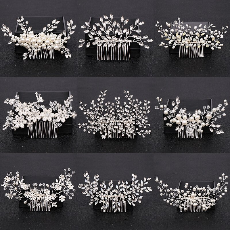 Hair Comb Supplier - Fashion Rhinestone Pearl Alloy