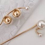 Hairpin Supplier - Custom Metal Discs Pearls Black