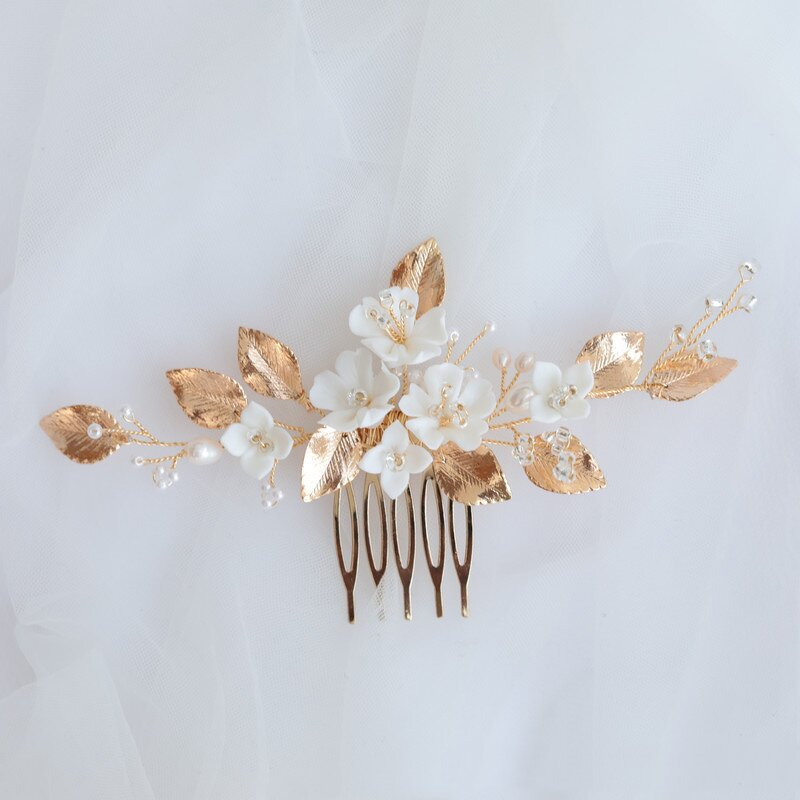 Golden Hair Pin Manufacturer - OEM/ODM Alloy Flower Pearl