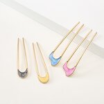 Alloy Hairpin Factory - Custom Big Pearls Golden Metal