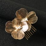 Hair Comb Supplier - Custom Silver Alloy White Floral