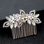 Hair Comb Supplier - Custom White Flower Pearls Crystal