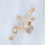 Golden Hair Pin Manufacturer - OEM/ODM Alloy Flower Pearl