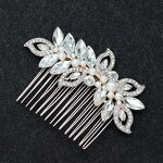 Hair Comb Supplier - Custom White Flower Pearls Crystal