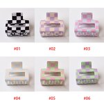 Hair Claw Clips Factory - Custom Checkered Square Acrylic
