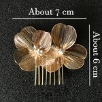 Hair Comb Supplier - Custom Silver Alloy White Floral