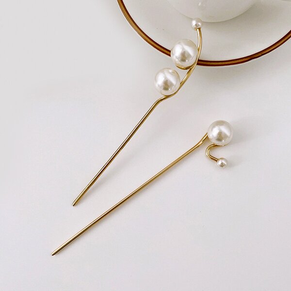 Hairpin Supplier - Custom Metal Discs Pearls Black