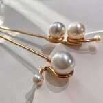 Hairpin Supplier - Custom Metal Discs Pearls Black