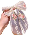 Hair Pin Factory - New Rose Embroidery Lace Tulle