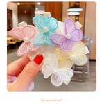 Hairpins Supplier - Custom Embroidery Pearl Gauze butterfly