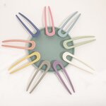 U Shape Hairpin Manufacturer - Custom Marbling Golden Alloy