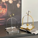 Tissue Holder Manufacturer - OEM/ODM Custom Golden Leaves Stainless Steel Holder