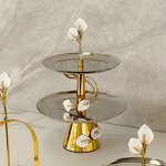 2-Tier Serving Tray Manufacturer - OEM/ODM Custom Calla Lily Stainless Tray