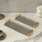 Serving Tray Manufacturer - OEM/ODM Custom Polished Floral Pattern Tray