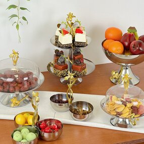 Serving Bowl Tray Set Manufacturer - OEM/ODM Custom Luxury Metal Stainless Tray