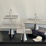 Serving Tray Manufacturer - OEM/ODM Custom Dual-Tier Hammered Stainless Tray