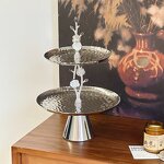 Cake Stand Manufacturer - OEM/ODM Custom Hammered Metal Two-Tier Stand