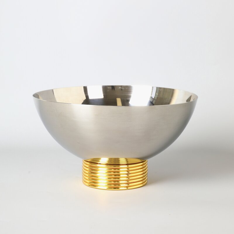 Fruit Bowl Manufacturer - OEM/ODM Custom Golden Ring Stainless Steel Bowl