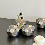 Triple Bowl Set Manufacturer - OEM/ODM Custom Luxury Stainless Steel Metal Set