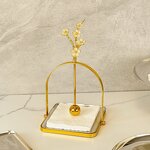 Tissue Box Holder Manufacturer - OEM/ODM Custom Golden Plum Blossom Metal Holder