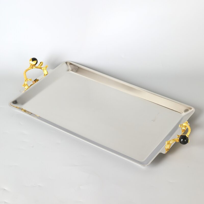 Serving Tray Manufacturer - OEM/ODM Custom Stainless Steel Metal Handle Tray