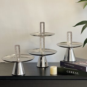 2-Tier Serving Tray Manufacturer - OEM/ODM Custom Round Metal Stainless Tray