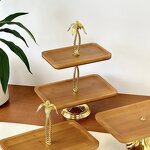 Wood Pastry Tray Manufacturer - OEM/ODM Custom Single-Layer Dessert Fruit Tray