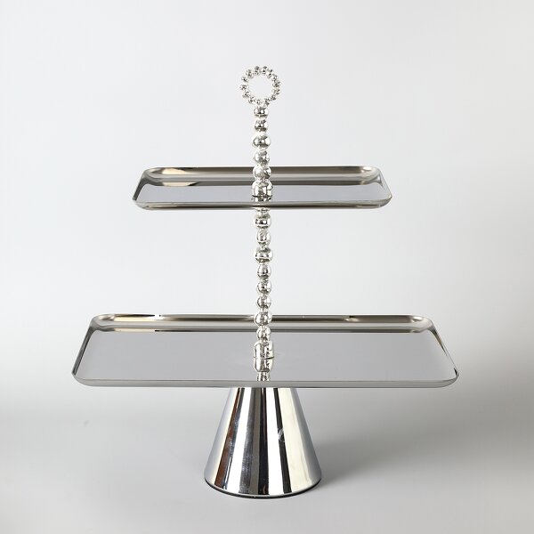 Serving Tray Manufacturer - OEM/ODM Custom Eco-Friendly 2-Tier Stainless Tray